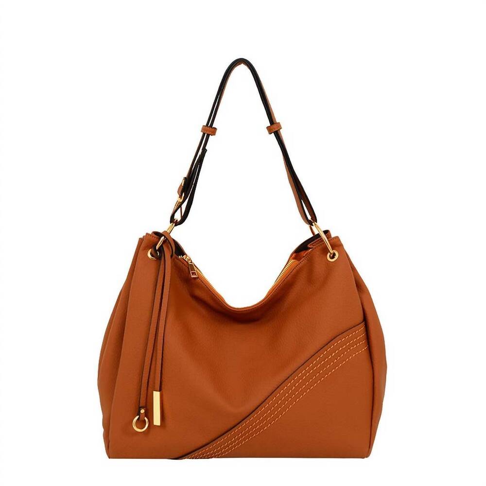 NEW MELLOW WORLD women's mikayla slouchy hobo bag in cognac